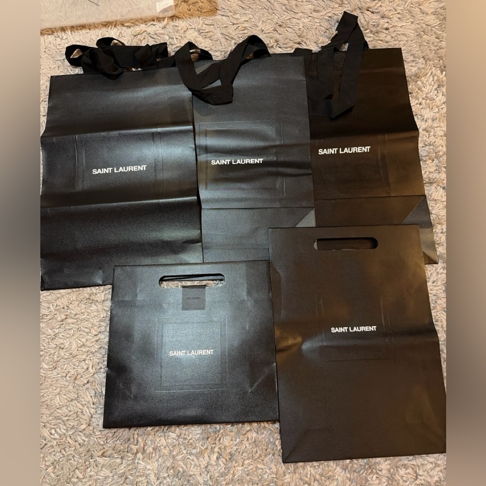 Saint Laurent YSL Shopping Bag Bundle (5) Authentic Boutique Gift Bags